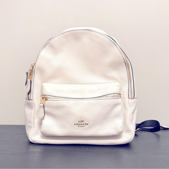 Coach Accessories - Coach Medium White Leather Charlie Backpack